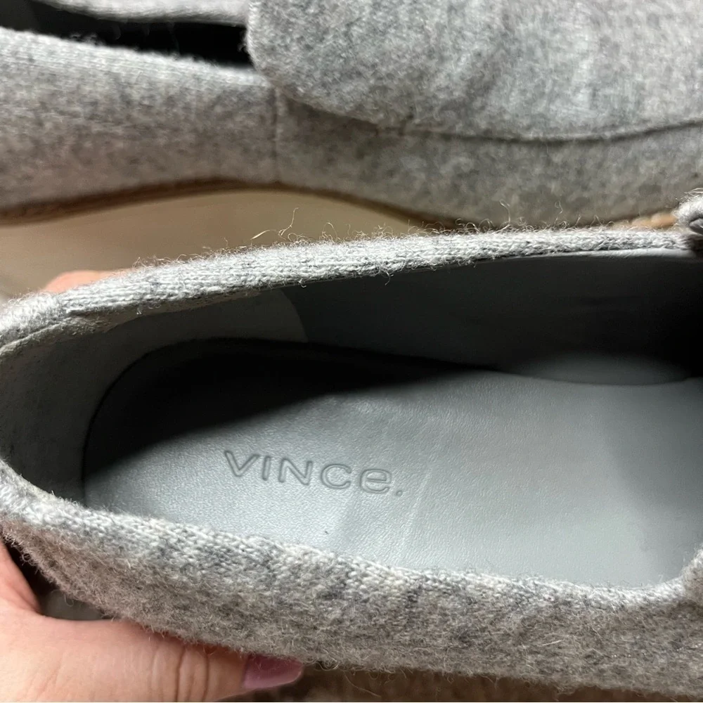 VINCE Zeta Grey Flannel Platform Oxford Loafers